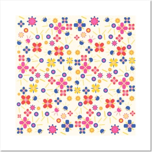 Lovely Bubblegum Flower Spring Pattern Posters and Art